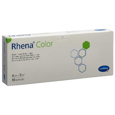 RHENA Color Elastic Bandage 4cmx5m green open 10 pcs