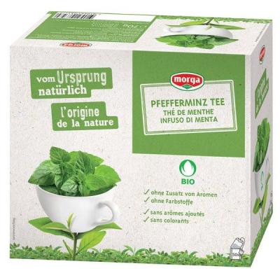 MORGA Peppermint Tea with Organic Bud Bags 50 Pieces