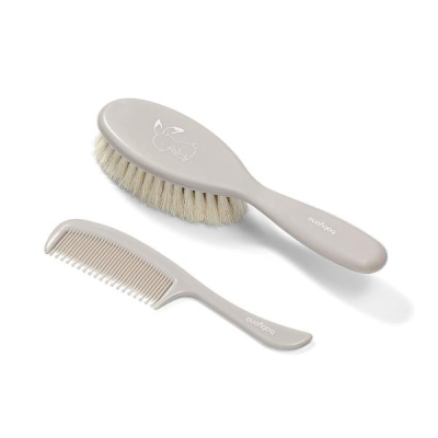 BABYONO Set Comb and Brush for Hair in White and Grey 0M+ BABYONO Set Comb and Brush for Hair in White and Grey 0M+
