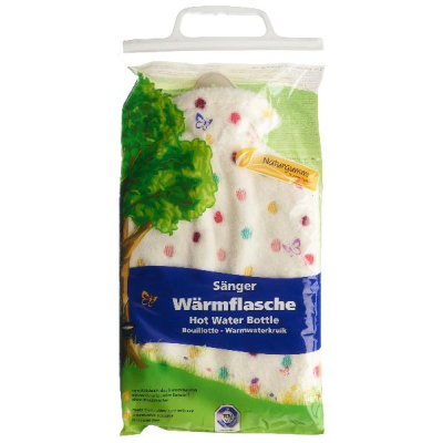 SANGER Hot Water Bottle Natural Rubber Plush 2l Dot White