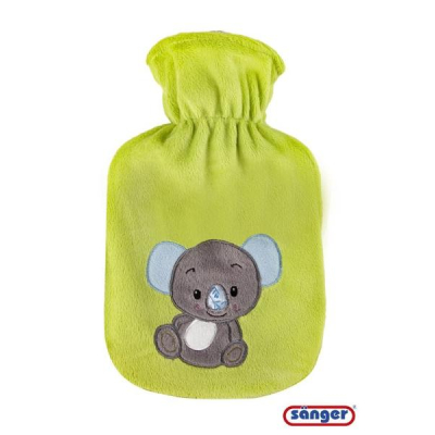 SANGER Hot Water Bottle Natural Rubber Velour 0.8l Koala