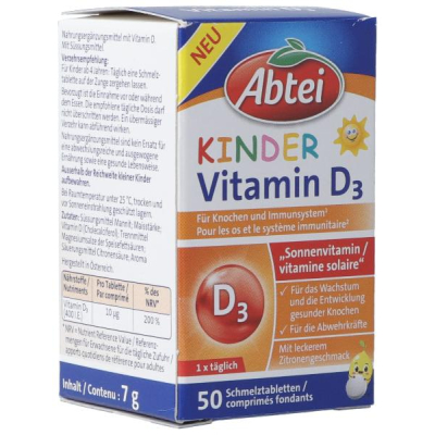 ABTEI Children's Vitamin D3 Melting Tablets 50 Pcs