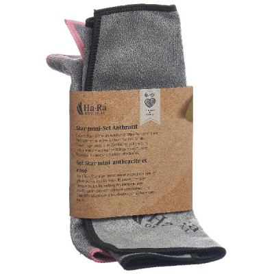 HA-RA Star Cloth Mini Set anthracite+pink 2 pcs