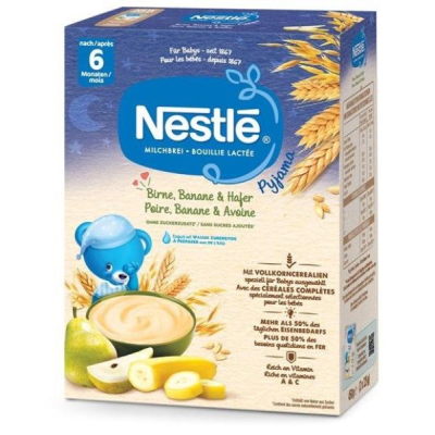 NESTLE Milk Porridge Pyjama Pear Banana&Oats 6M 450 g