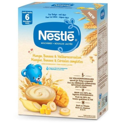 NESTLE Milk Porridge Mango Banana & Whole Grain 6M 450 g