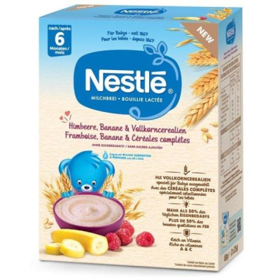 NESTLE Milk Porridge Raspberry Banana & Whole Grain 6M 450 g