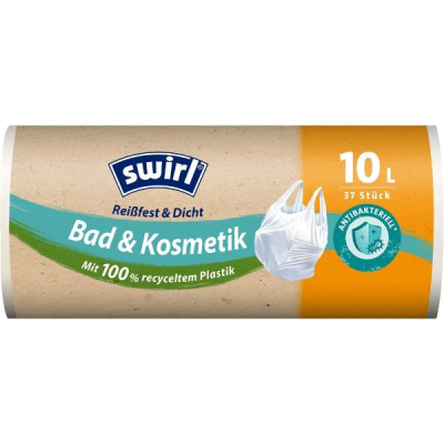 SWIRL Bathroom Trash Bags 10l antibacterial 37 pcs