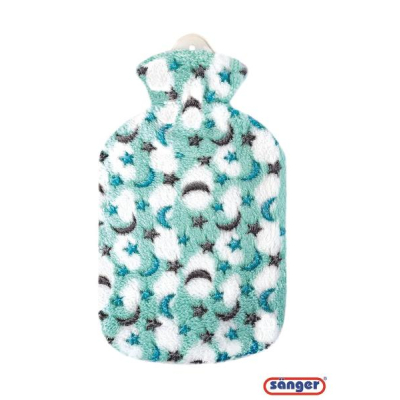 SANGER Hot Water Bottle Plush Cover 2l Moon&Stars