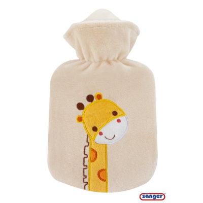 SANGER Hot Water Bottle Velour Cover 0.8l Giraffe