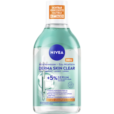 „Nivea“ serumo micelinė vandens derma oda skaidrus 400 ml