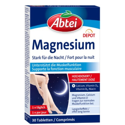 Abtei Strong Magnésium pour les comprimés de nuit 30 pièces