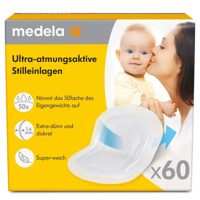 MEDELA Ultra-Breathable Nursing Pads 60 Pcs MEDELA Ultra-Breathable Nursing Pads 60 Pcs