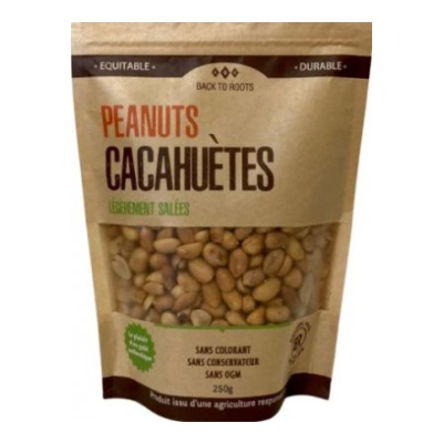 BACK TO ROOTS Roasted Unsalted Peanuts 250 g