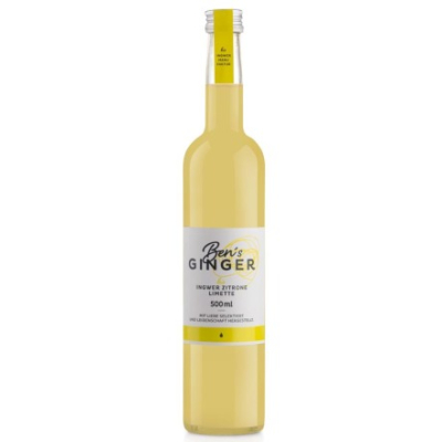 BEN'S GINGER Ginger-Lemon-Lime Concentrate Organic Bottle 500 ml