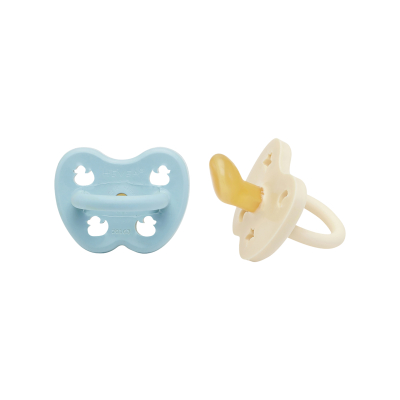 HEVEA Orthodontic Pacifier blue white 0+ M 2 pcs
