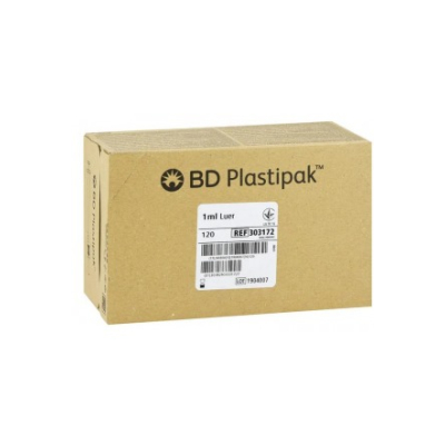 BD PLASTIPAK Tuberculosis Syringe 1ml without Needle 120 pcs