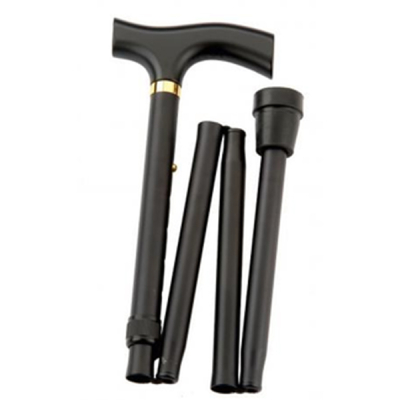 GASTROCK Folding Stick with Hardwood Handle Black