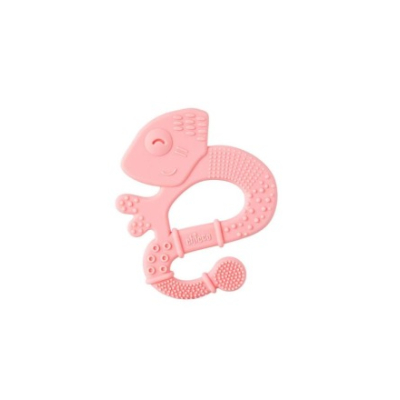 CHICCO Teething Ring with Soft Bristles LIZARD PINK 2m+