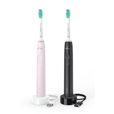PHILIPS Sonicare 3100 Twin Pack Rose-Black