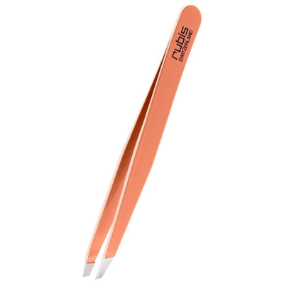 Rubis tweezers obliquely pastel orange Inox