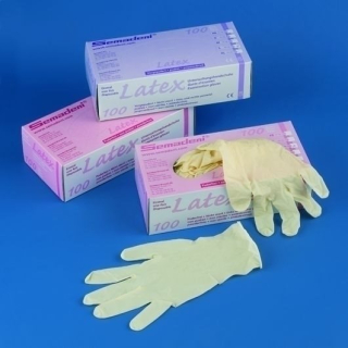 Semadeni guantes de examen latex sin polvo S Caja 100 uds