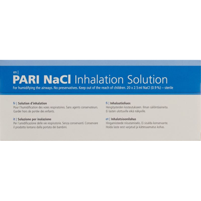 PARI inhalation NaCl solution 60 Amp 2.5 ml