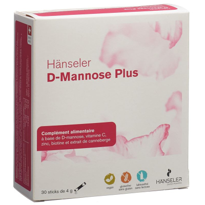 Hänseler d-mannose עם מקל בטעם חמוציות 30 5 גרם