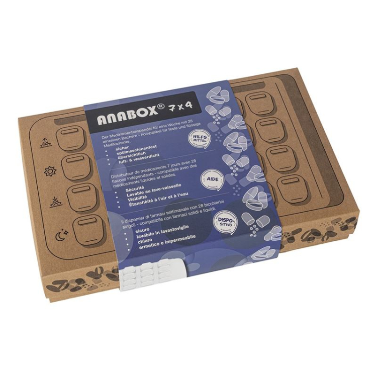 ANABOX 7x4 Medidispenser farbig D/F/I mit 28 Medib