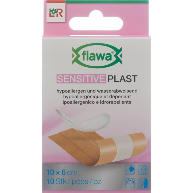 Flawa Sensitive Plast Aid Dressing 8x10cm لون البشرة 10 قطع