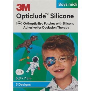3M Opticlude Silicone Eye Bandage 5.3x7cm Midi Boys 50 pcs