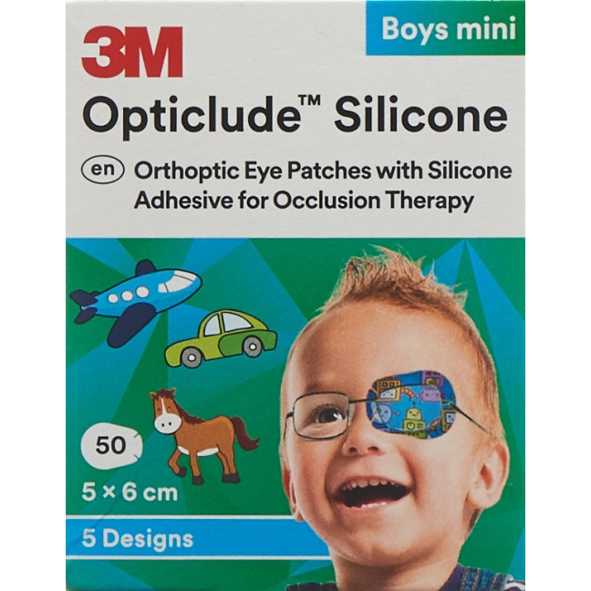 3M Opticlude Silicone Eye Bandage 5x6cm Mini Boys 50 pcs
