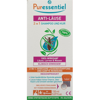 Puressentiel® shampooing masque anti-poux 2 en 1 + peigne Tb 150 ml