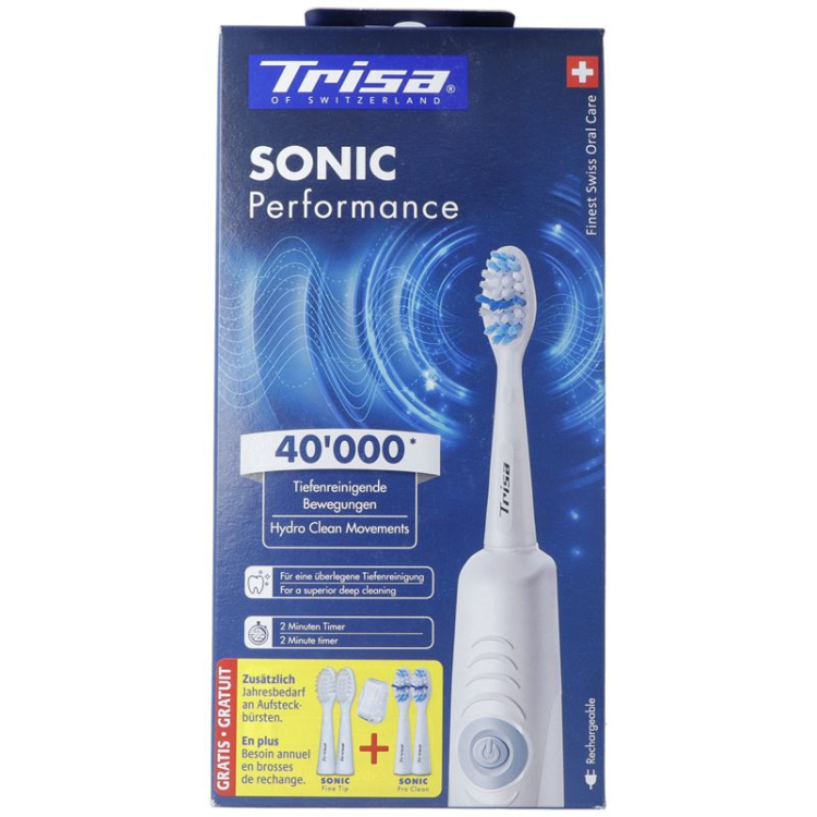 Trisa Sonic Performance Schallzahnbürste Promo mit 5 Refils