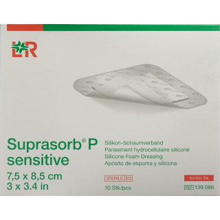 Suprasorb P センシティブ ボーダー ライト 7.5x8.5cm 10 個