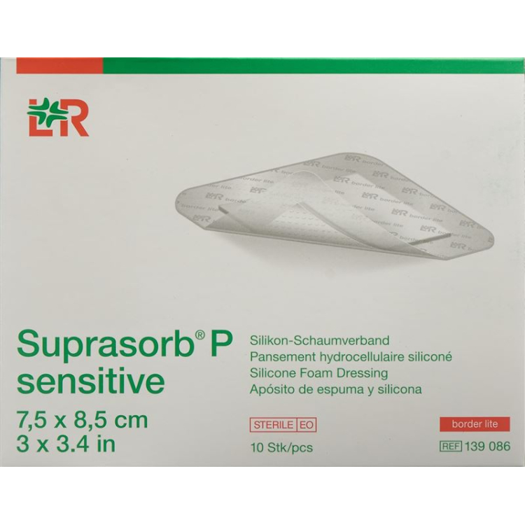 Suprasorb P wrażliwy border lite 7,5x8,5cm 10szt