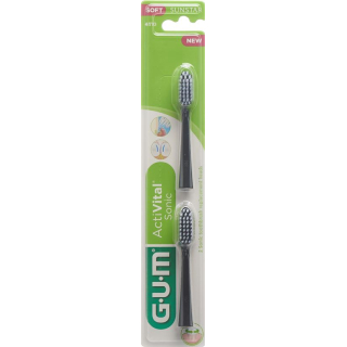 GUM SUNSTAR Activital Sonic replacement brushes black 2 pcs