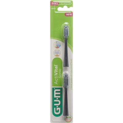 Gum sunstar activital sonic replacement brush черна 2 бр