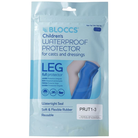 Bloccs bad- en douchewaterbescherming voor het been 24-40 / 53,5 cm kind