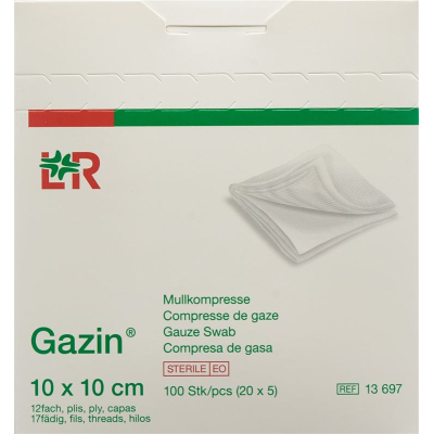 Gazin Mullkompress rinkinys 10x10cm 12x sterilus 20x5 vnt.