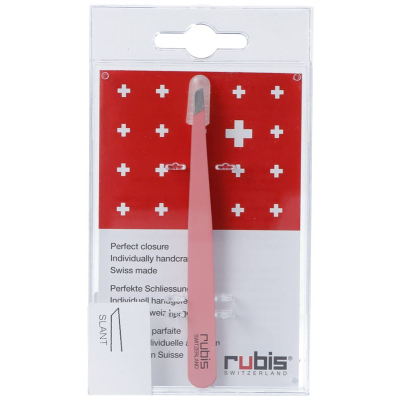 Rubis pinceta koso roze Inox