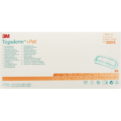 3M TEGADERM+PAD 9x25cm Wundki 4.5x20cm (n)