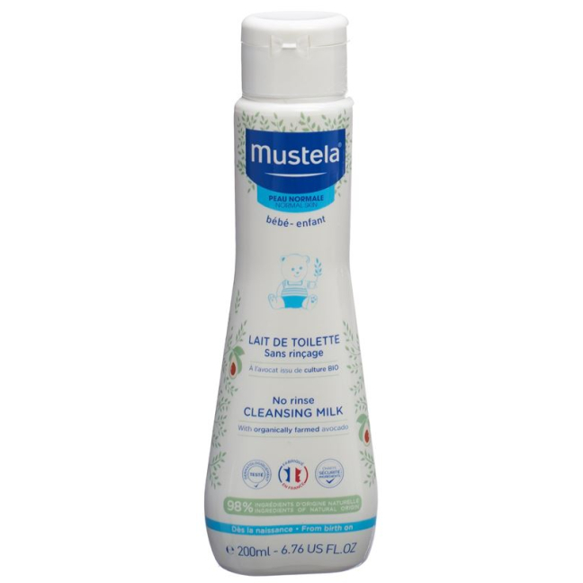 Mustela cleansing milk normal skin without rinsing bottle 200 ml