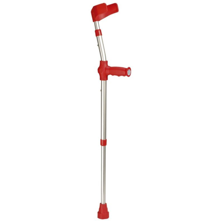 Ossenberg crutch Kiddy alu/red soft grip 100kg 1 pair
