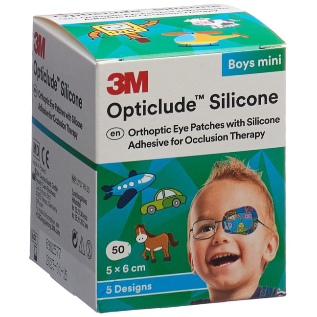 3M Opticlude Silicone Eye Bandage 5x6cm Mini Boys 50 pcs