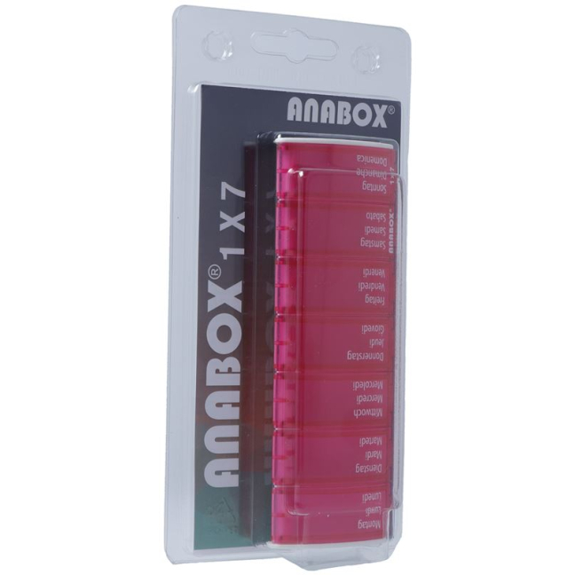 Anabox MediDispenser 1x7 pink German / French / Italian in blister