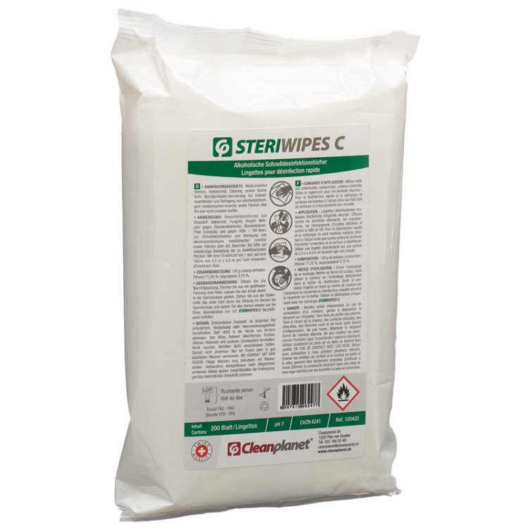 ជូតសម្អាតមេរោគ Planet C SteriWipes 200 កុំព្យូទ័រ