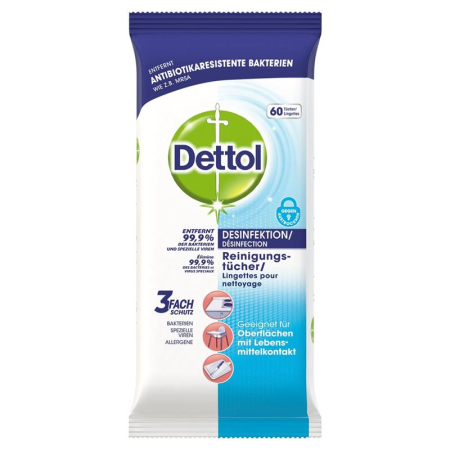 Dettol disinfectant cleaning wipes 60 pcs