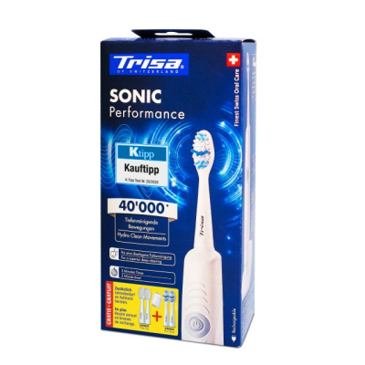 Trisa sonic performance sonisk tannbørste promo med 5 påfyll