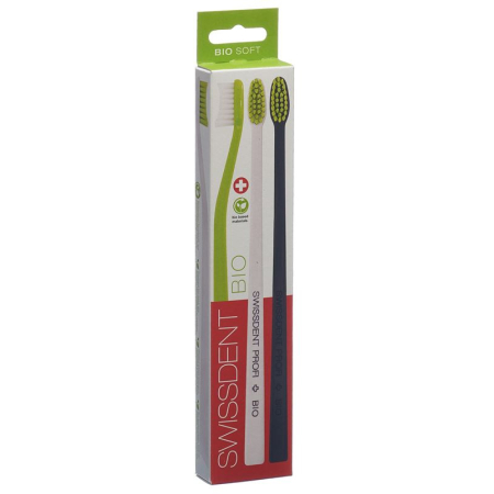 Swissdent bio toothbrush trio green white black