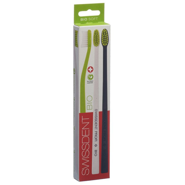 Swissdent Organic Toothbrush Trio verde branco preto